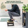 eluno Toilettenhocker, Fußbank aus Bambus, platzsparend zusammenklappbar, schwarz Bild 2