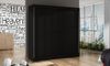 Kleiderschrank Basti X 200 cm - Schwebetürenschrank mit Kleiderstange und Einlegeboden, Schlafzimmerschrank mit 2 Türen, Schiebetürenschrank 200x215x58 cm (Schwarz) Bild 5