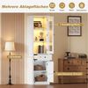 Merax Glasvitrine mit LED, Vitrine schmal Hochschrank (Wohnzimmerschrank, Bücherregal, Aufbewahrungsschrank, 1-St, 40 x 55 x 200 cm) Standvitrine mit 3 Glasböden, 1 Glastüren, 1 Holztür und Schublade Bild 4