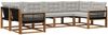 vidaXL Outdoor-Sofagarnitur mit Kissen 6 pcs Natürlich und Hellgrau 3381647 Bild 2