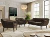 Wohnzimmerset PIRS 1-1-3, Skandinavisches 3-Sitzer Sofa mit Sesseln, Sofa mit Wellenfederung, schwarze Füße, Skandinavisches Möbelset - Braun Velvet Bild 4