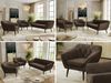 Wohnzimmerset PIRS 1-1-3, Skandinavisches 3-Sitzer Sofa mit Sesseln, Sofa mit Wellenfederung, schwarze Füße, Skandinavisches Möbelset - Braun Velvet Bild 2