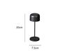 Kleine Akku Tischleuchte LILLE per USB aufladbar, Schwarz Höhe 20cm Bild 4