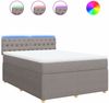 vidaXL Boxspringbett mit Matratze Taupe 160x200 cm Stoff 3289818 Bild 2