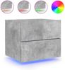 vidaXL Wand-Nachttisch mit LED-Leuchten Betongrau 836818 Bild 2