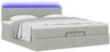 vidaXL Ottoman-Bett mit Matratzen & LEDs Hellgrau 200x200 cm Samt 3312644 Bild 3
