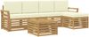 vidaXL Outdoor-Sofagarnitur 6 pcs Weiß und Creme 59 x 59 x 37 cm 3391715 Bild 2