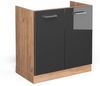 Spülenunterschrank R-Line Anthrazit Hochglanz 80 cm ohne Arbeitsplatte Vicco Bild 4