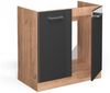 Spülenunterschrank R-Line Anthrazit Hochglanz 80 cm ohne Arbeitsplatte Vicco Bild 3