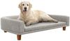 PawHut Tierbett mit Kissen, für große Hunde, mit Erhöhtem Design, Polyester, mit Holzbeine, Grau, 98 x 67 x 25 cm Bild 4