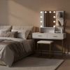 HOME DELUXE Schminktisch mit Spiegel und LED-Beleuchtung KASIA – Weiß/Gold Bild 2