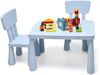 3 TLG. Kindersitzgruppe Kindertisch mit 2 Stühlen Kindermöbel aus Kunststoff Blau Bild 2