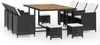 vidaXL 11-tlg. Garten-Essgruppe Poly Rattan Akazienholz Schwarz 42531 Bild 2