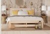 Home Collective Holzbett mit Lattenrost Modern Bett Kiefer Bettgestell Massivholzbett Klassisch (90x200, 120x200, 140x200, 160x200 cm), Doppelbett, Skandi Boho Landhaus Kopfteil hoch 160x200 cm natur Bild 2