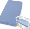 BabyLux Spannbettlaken für Beistellbett 50x90 cm Musselin Bettlaken mit Gummizug, Gummizug: Ja, 50x90_Musselin_Blau Bild 2