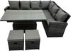 Fimous High Back Rattan Gartenmöbel Ecksofa Sets Einstellbarer Stehtisch Dark Mixed Grey 8-Sitzer rechte Ecke Bild 2