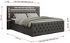 Boxspringbett, Stauraumbett mit Bettkasten, LED - GOLD-9 - 140x200cm - Dunkelgrau Kunstleder - H4 Bild 5
