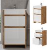 Waschbeckenunterschrank Detmold Goldkraft Eiche 2 Teile, mit Waschbecken und 2 Schubladen Vicco Bild 2