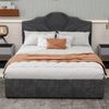 Flieks Doppelbett 160x200cm, Polsterbett mit Kopfteil, Bettkasten & Stauraum, Einzigartiges Nietendesign, Grau Bild 3