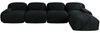 Modulares Ecksofa 75cm×388cm×178cm in Schwarz – rahmenloses Sofa aus Cordstoff mit geschwungenen Armlehnen Bild 5