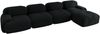 Modulares Ecksofa 75cm×388cm×178cm in Schwarz – rahmenloses Sofa aus Cordstoff mit geschwungenen Armlehnen Bild 4