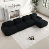 Modulares Ecksofa 75cm×388cm×178cm in Schwarz – rahmenloses Sofa aus Cordstoff mit geschwungenen Armlehnen Bild 3