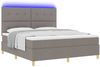 vidaXL LED Boxspringbett mit Kopfteil Taupe 180 x 200 cm Stoff 3343121 Bild 3