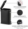WENKO DESIGN Mülleimer 20 Liter, Schwarz, mit Absenkautomatik Bild 4