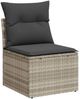 vidaXL 6-tlg. Garten-Sofagarnitur mit Kissen Hellgrau Poly Rattan 3325328 Bild 3