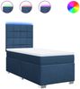 vidaXL Boxspringbett mit Matratze Blau 90x190 cm Stoff 3292649 Bild 2