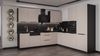 Winkelküche ARONA 280x270 cm Küchenzeile Eckküche Küche Kaschmir beige + Schwarz Bild 2
