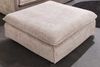 Moderner Hussenhocker PARADISO 100cm Bouclé champagner beige Federkern Bild 3