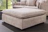 Moderner Hussenhocker PARADISO 100cm Bouclé champagner beige Federkern Bild 2