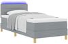 vidaXL LED Boxspringbett mit Kopfteil Hellgrau 90 x 200 cm Stoff 3342331 Bild 3