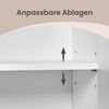 VASAGLE Badezimmerschrank, Spiegelschrank mit Beleuchtung und Steckdosen, 3 Türen, 80 x 16,5 x 75 cm, Weiß Bild 4