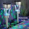 LED Solarleuchte in Farbe Weiß / rotierender Kopf mit Farbwechsel ( ca. 37cm hoch ) LED Solarlampe mit Steckspieß Bild 4