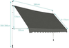 200 cm Breit Klemmmarkise ohne Bohren UV-beständige Balkonmarkise Höhenverstellbare Markise Grau Bild 2