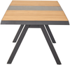 KUMASI Ausziehtisch 100x160, Platte Teakholz natur, Mittelauszug aus Keramik in Dunkelgrau, Bild 2