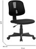 Dmora Stuhl mit Rädern Cefeo, Büroarbeitsstuhl, ergonomischer Bürositz, 49x43h81/93 cm, Schwarz Bild 3
