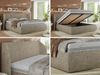 Polsterbett mit Lattenrost, Doppelbett Bettkasten, Bettgestell mit Gasdruckfeder - CAELA CLASSIC - 180 x 200 cm - Dunkelbeige Struktur Bild 2