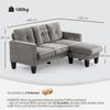 HOMCOM Ecksofa Eckcouch in L-Form, Eckgarnitur, 3-Sitzer-Sofa 1 Teile, für Wohnzimmer, Braun Bild 3