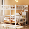 Hochbett 140x200 cm mit Treppe und integriertem Schrank – massives Holz, platzsparendes Design Bild 3