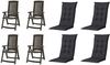 SET Aruba, 4 x Klappsessel graphit, 4 x Auflage black Bild 1