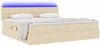 vidaXL LED-Speicherbett mit Matratze Creme 200 x 200 cm Stoff 3371296 Bild 3