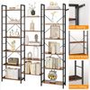 Bücherregale, Standregale, Regal mit 17 Fachböden, 6 Etagen, Verstellbarer Abstand, 24 x 152 x 186 cm, Tragfähigkeit 340 kg, Wohnzimmer, Büro, Vintage Braun-Schwarz Bild 5