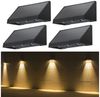 Nettlife LED Außen-Wandleuchte Schwarz 3 LEDs Solarlampe 3000K Warmweiß 2 Modi Solarwandleuchte, LED fest integriert, Warmweiß, solarleuchte für Zaun Terrasse Balkon Garten Treppen Bild 5