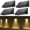 Nettlife LED Außen-Wandleuchte Schwarz 3 LEDs Solarlampe 3000K Warmweiß 2 Modi Solarwandleuchte, LED fest integriert, Warmweiß, solarleuchte für Zaun Terrasse Balkon Garten Treppen Bild 4