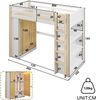 Hochbett, 90x200cm, Mit LED-Leuchten, Kleiderschrank, Regal, ohne Matratze, Weiß+Natur Bild 5