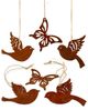 LB H&F Lilienburg Hängedekoration 6er SET Schmetterling Vogel Vögel Dekohänger Fensterhänger (Hänger Rostanhänger Rostschmuck Rostdeko Rostfigur für Hängezweig Hängeast, Metallhänger Fensterschmuck Hängedeko Dekoanhänger zum aufhängen), Fensterdeko Frü... Bild 3