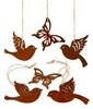 LB H&F Lilienburg Hängedekoration 6er SET Schmetterling Vogel Vögel Dekohänger Fensterhänger (Hänger Rostanhänger Rostschmuck Rostdeko Rostfigur für Hängezweig Hängeast, Metallhänger Fensterschmuck Hängedeko Dekoanhänger zum aufhängen), Fensterdeko Frü... Bild 4
